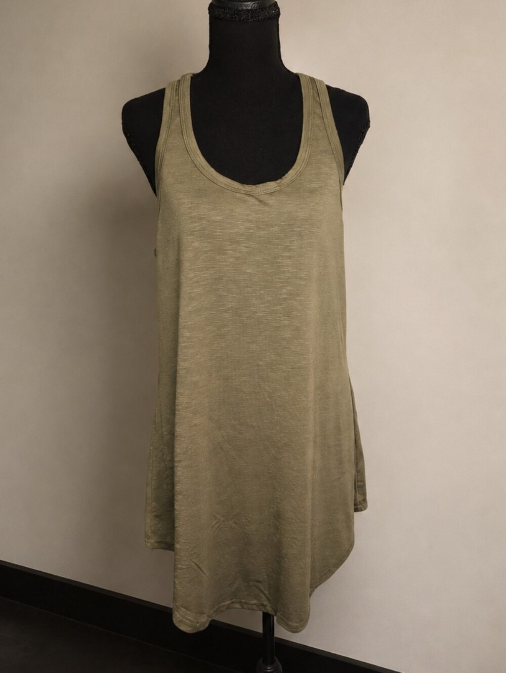 Classic Olive Scoop Neck Tank Dress